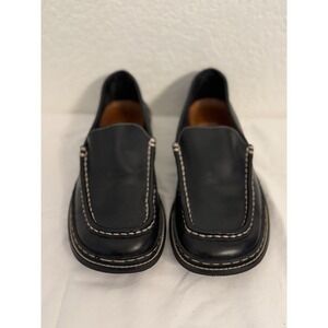 Frye Black Leather Moc Rub Sole Classic Loafer Womein‎ Size 8.5